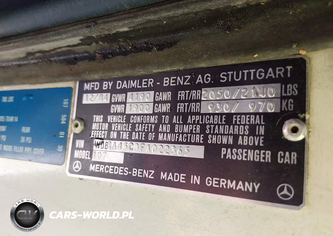 1985 Mercedes-Benz 380 Sl VIN:WDBBA45C3FA022365 - 9