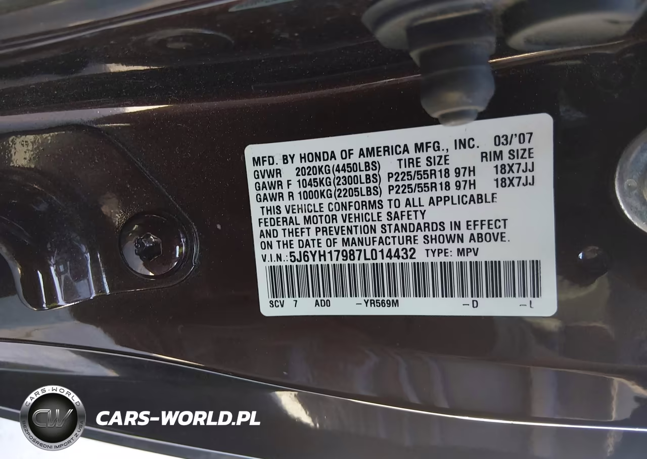 2007 Honda Element Sc VIN:5J6YH17987L014432 - 9
