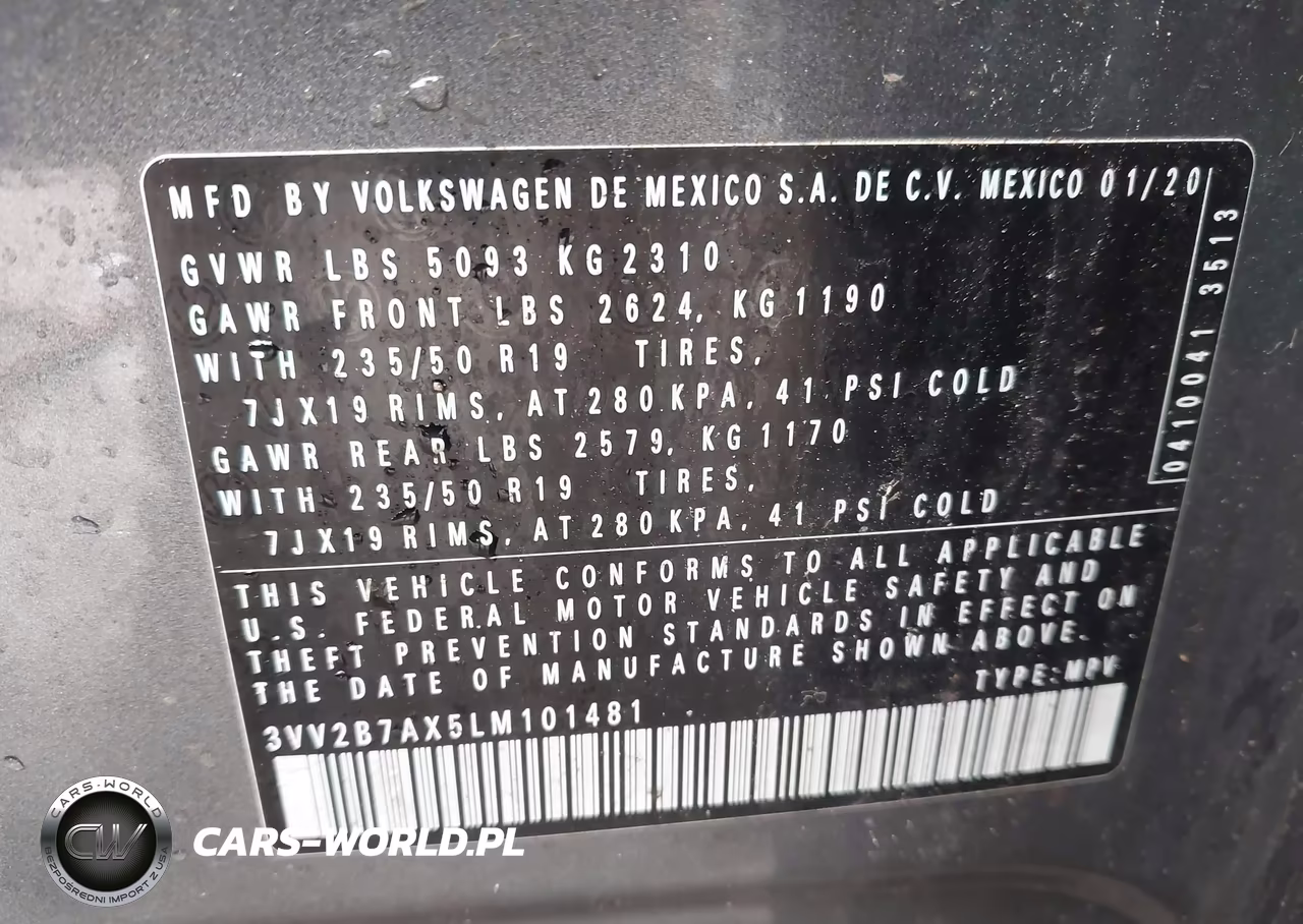 2020 Volkswagen Tiguan 2.0T Se-2.0T Se R-Line Black-2.0T Sel VIN:3VV2B7AX5LM101481 - 9