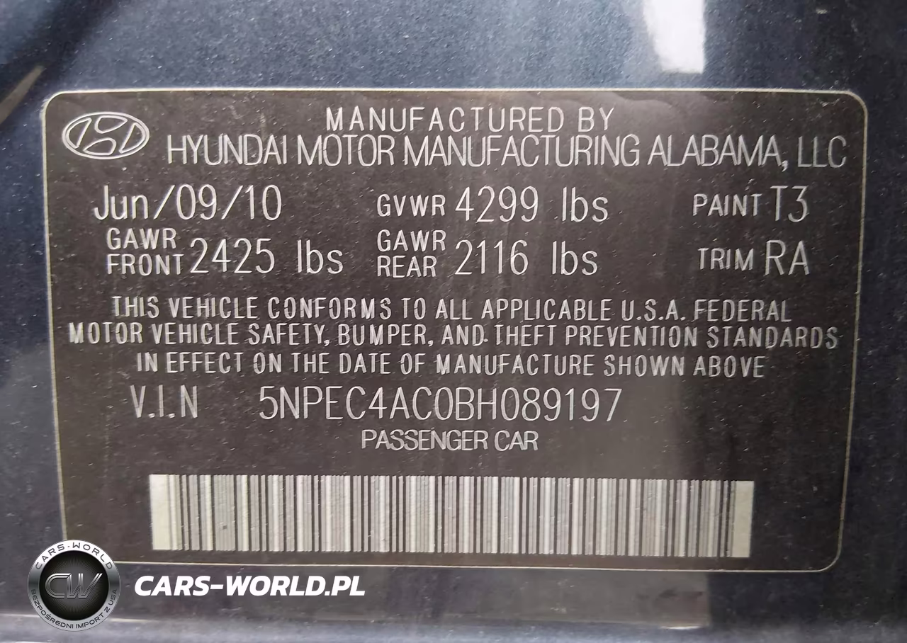 2011 Hyundai Sonata Se VIN:5NPEC4AC0BH089197 - 9