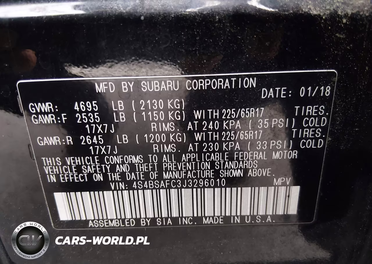 2018 Subaru Outback 2.5I Premium VIN:4S4BSAFC3J3296010 - 9