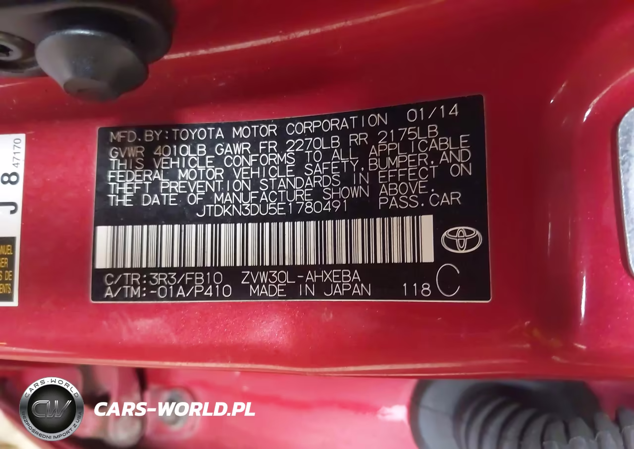 2014 Toyota Prius Two VIN:JTDKN3DU5E1780491 - 9