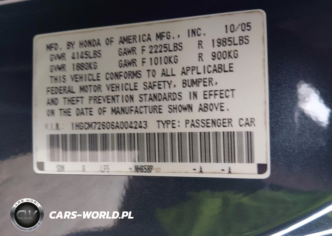 2006 Honda Accord Ex VIN:1HGCM72606A004243 - 9