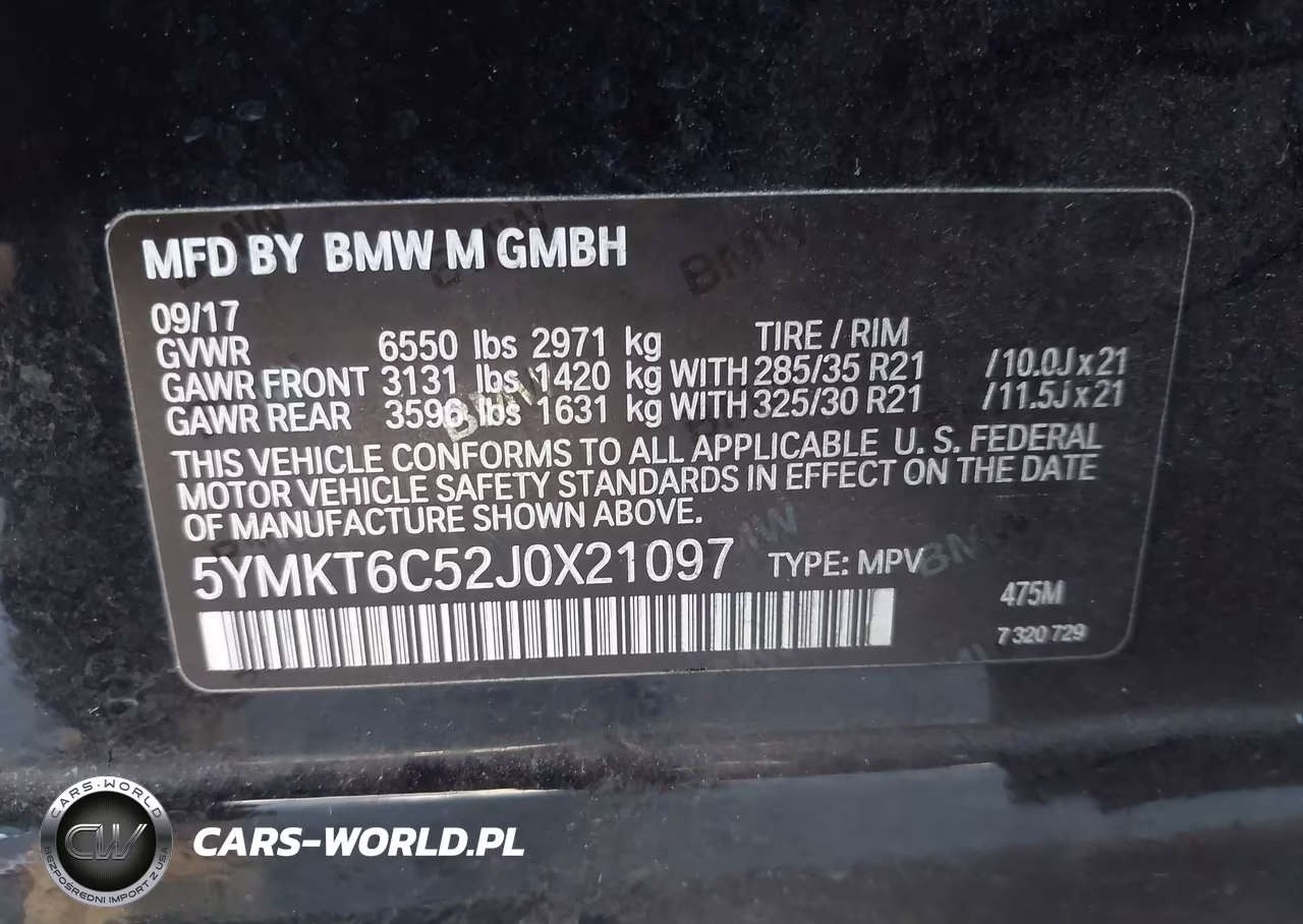 2018 BMW X5 M VIN:5YMKT6C52J0X21097 - 9