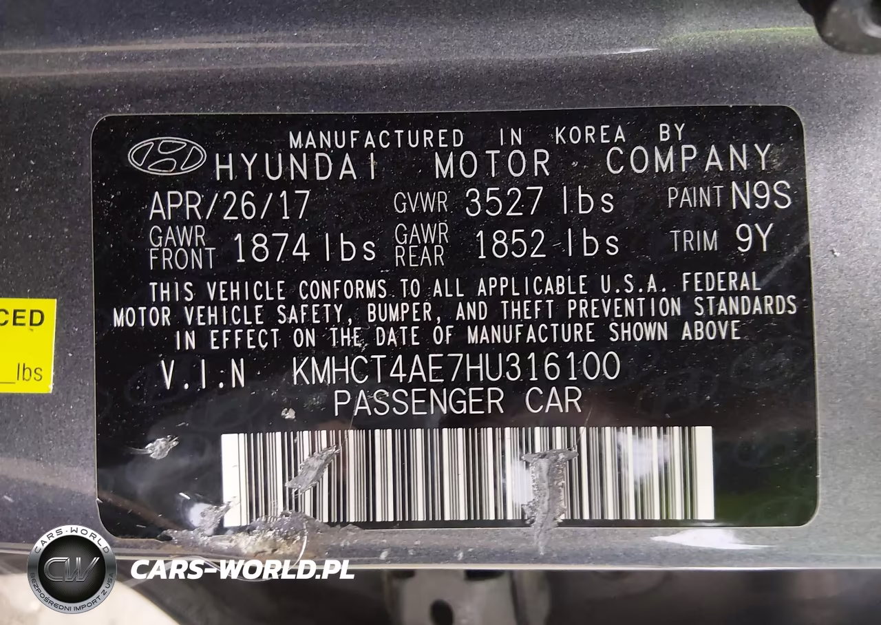 2017 Hyundai Accent Se VIN:KMHCT4AE7HU316100 - 9