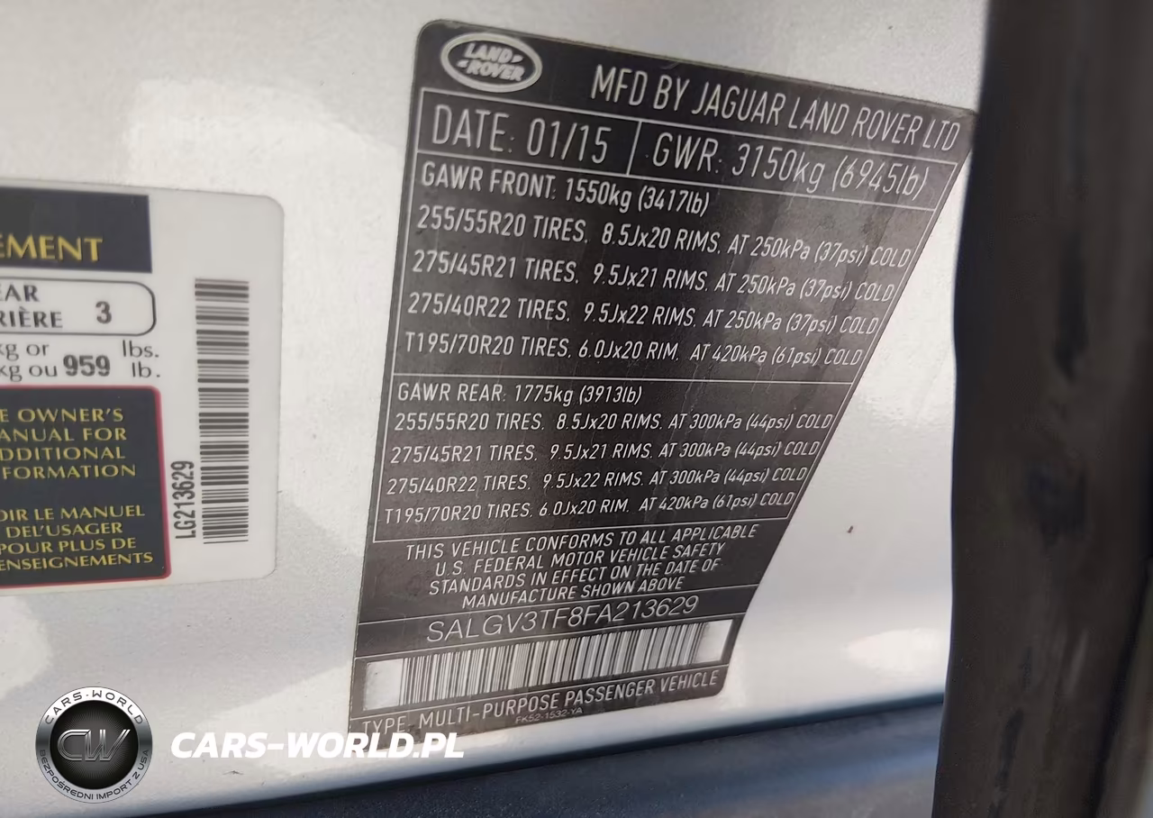 2015 Land Rover Range Rover 5.0L V8 Supercharged Autobiography VIN:SALGV3TF8FA213629 - 9