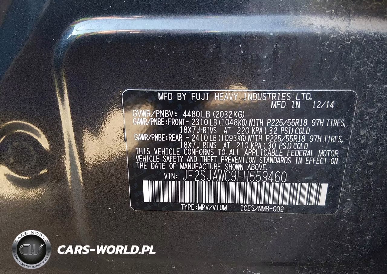 2015 Subaru Forester 2.5I Touring VIN:JF2SJAWC9FH559460 - 9