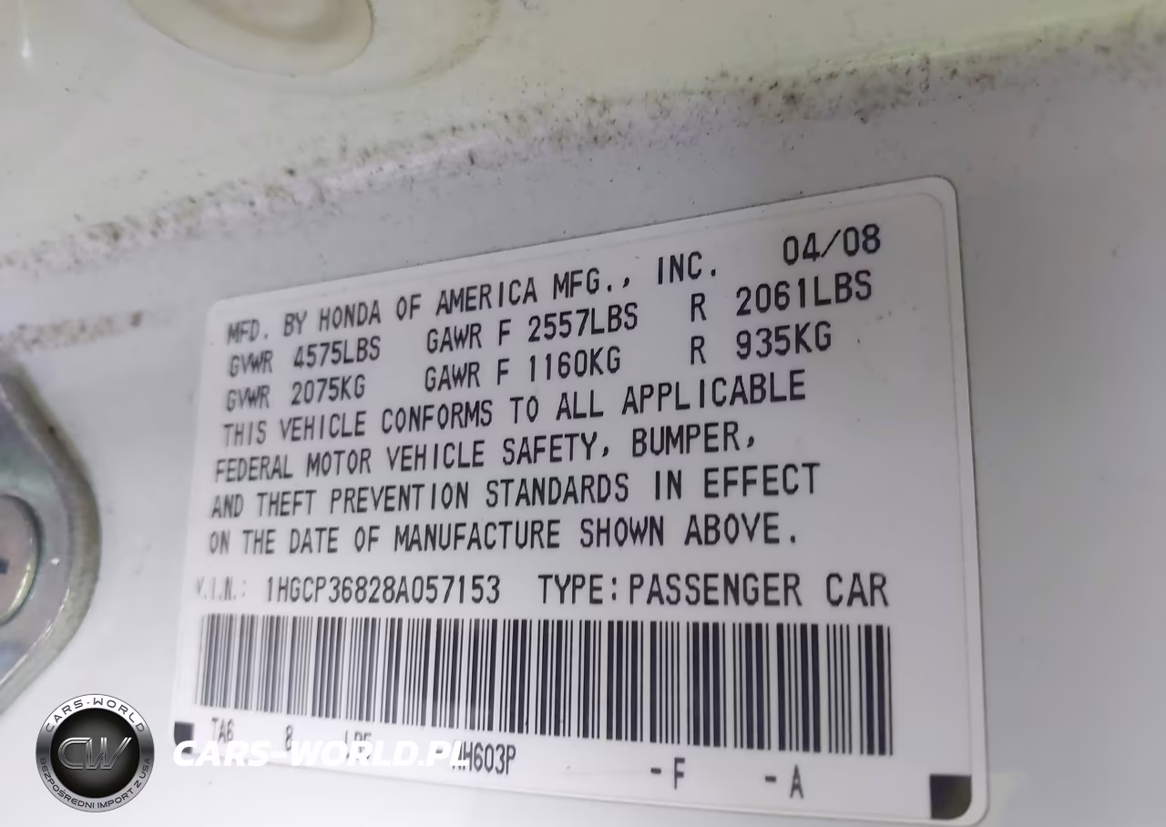 2008 Honda Accord 3.5 Ex-L VIN:1HGCP36828A057153 - 9