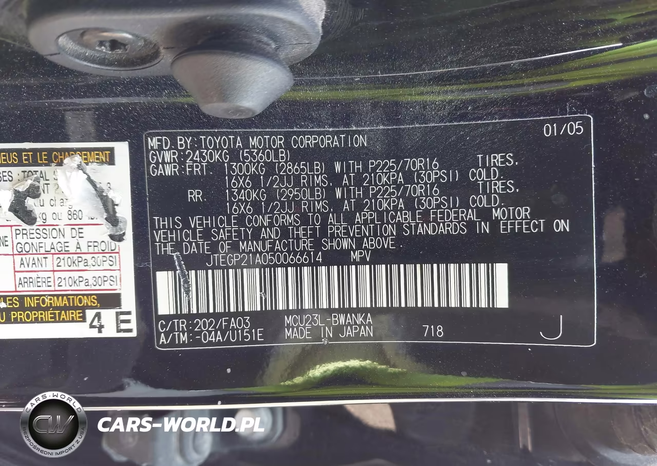 2005 Toyota Highlander V6 VIN:JTEGP21A050066614 - 9