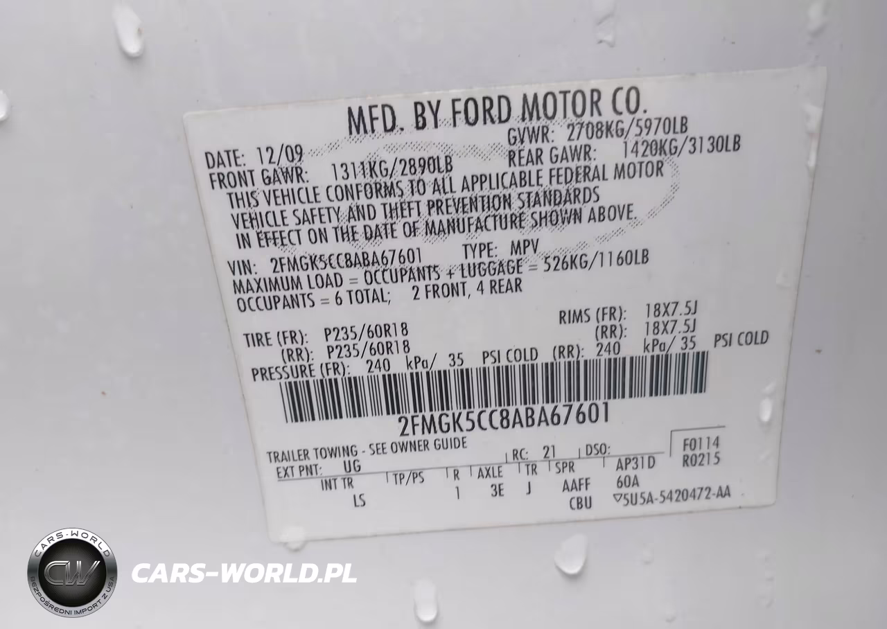2010 Ford Flex Sel VIN:2FMGK5CC8ABA67601 - 9