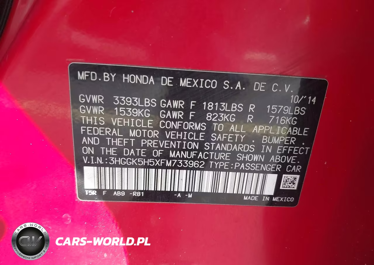 2015 Honda Fit Lx VIN:3HGGK5H5XFM733962 - 9