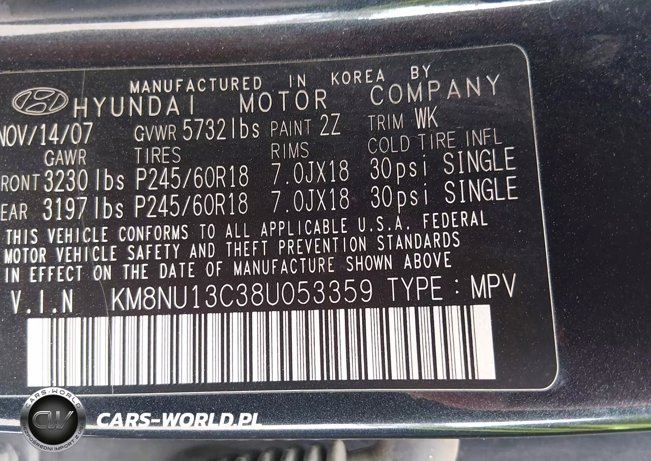 2008 Hyundai Veracruz Gls-Limited-Se VIN:KM8NU13C38U053359 - 9