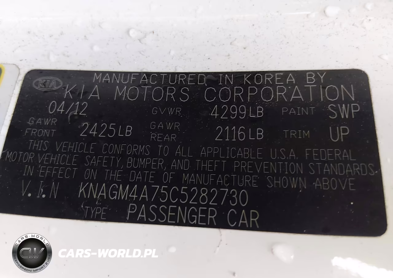 2012 Kia Optima Lx VIN:KNAGM4A75C5282730 - 9