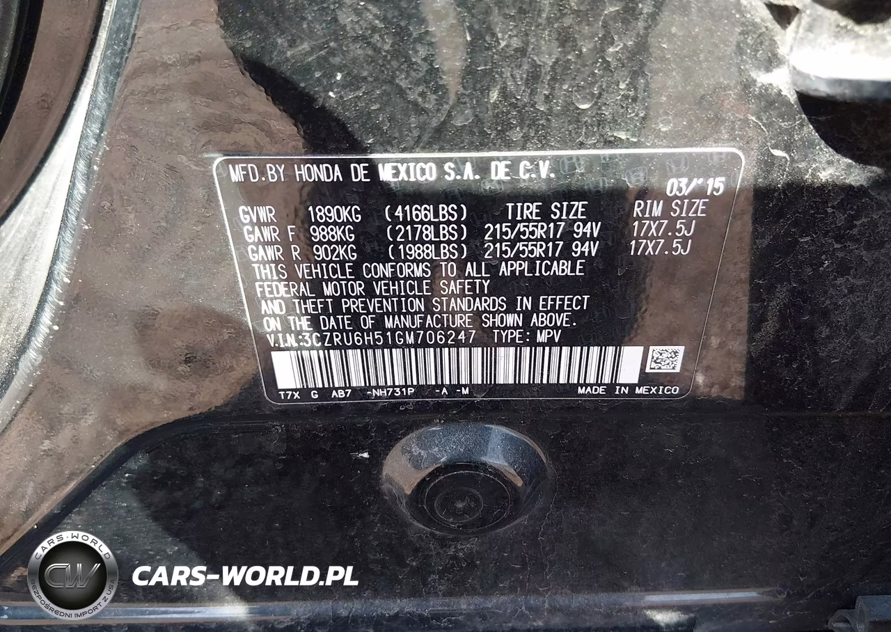 2016 Honda Hr-V Ex VIN:3CZRU6H51GM706247 - 9