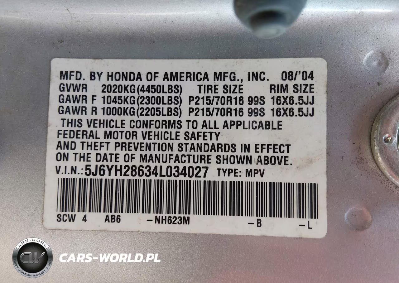 2004 Honda Element Ex VIN:5J6YH28634L034027 - 9