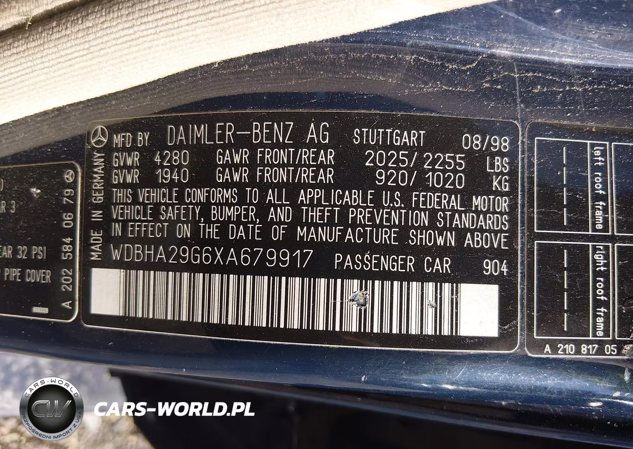 1999 Mercedes-Benz C 280 VIN:WDBHA29G6XA679917 - 9