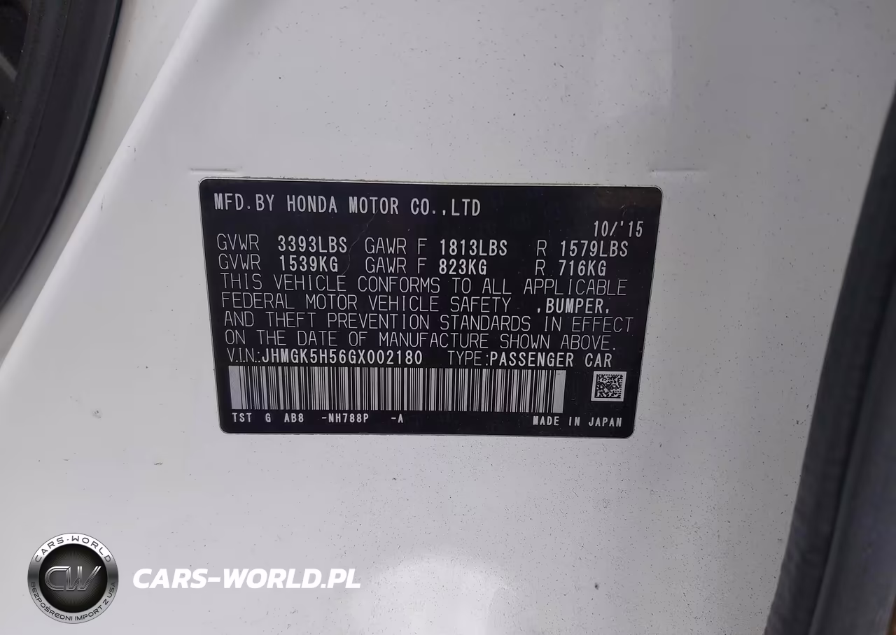 2016 Honda Fit Lx VIN:JHMGK5H56GX002180 - 9