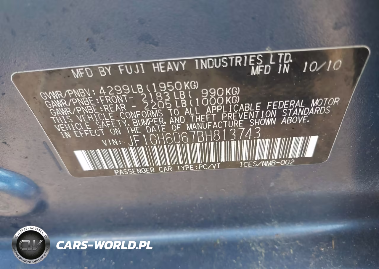 2011 Subaru Impreza Outback Sport VIN:JF1GH6D67BH813743 - 9
