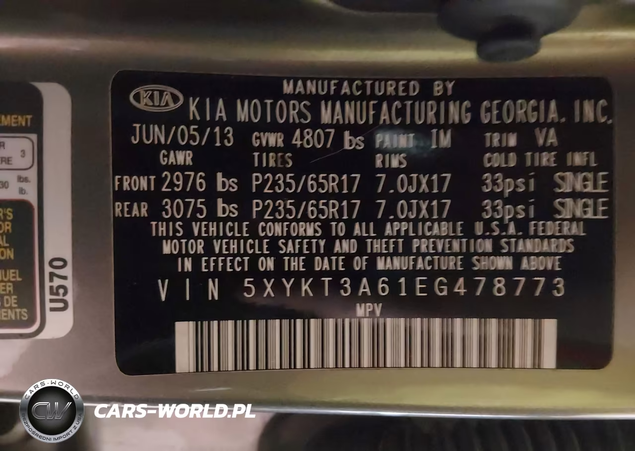 2014 Kia Sorento Lx VIN:5XYKT3A61EG478773 - 9