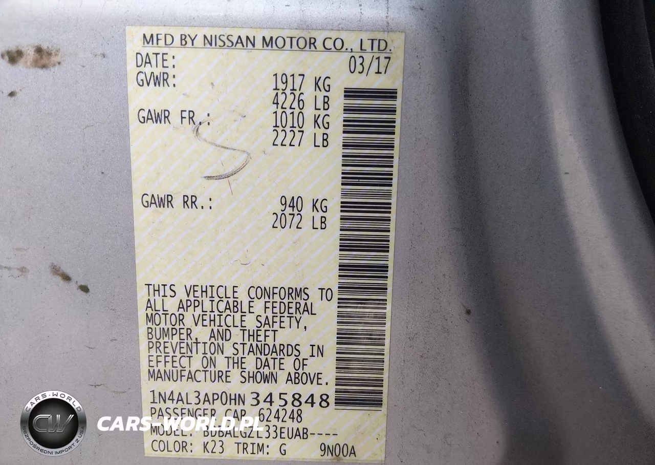 2017 Nissan Altima 2.5 S VIN:1N4AL3AP0HN345848 - 9