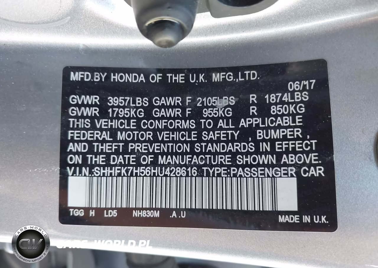 2017 Honda Civic Ex VIN:SHHFK7H56HU428616 - 9