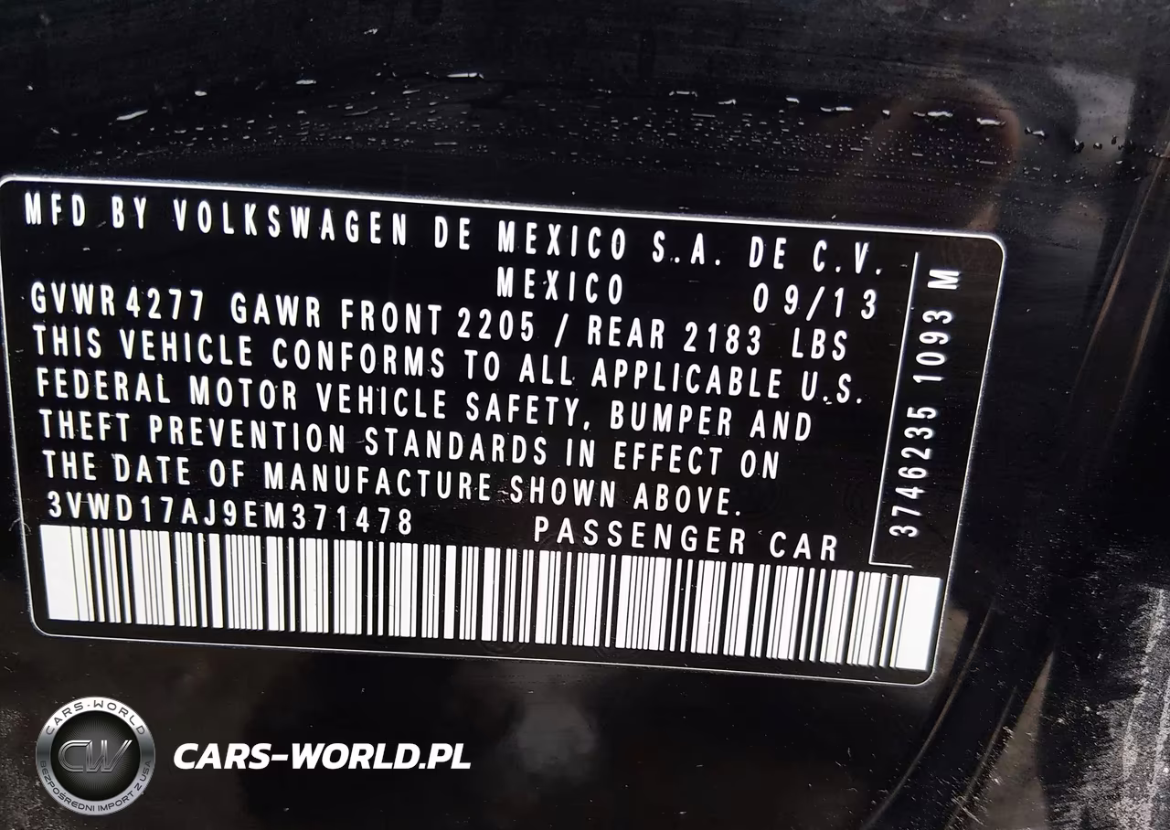 2014 Volkswagen Jetta 1.8T Se VIN:3VWD17AJ9EM371478 - 9