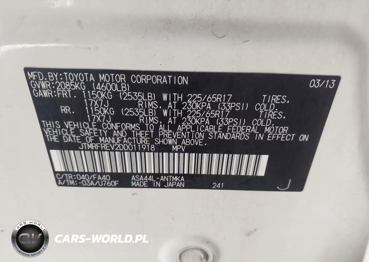 2013 Toyota Rav4 Xle VIN:JTMRFREV2DD011918 - 9