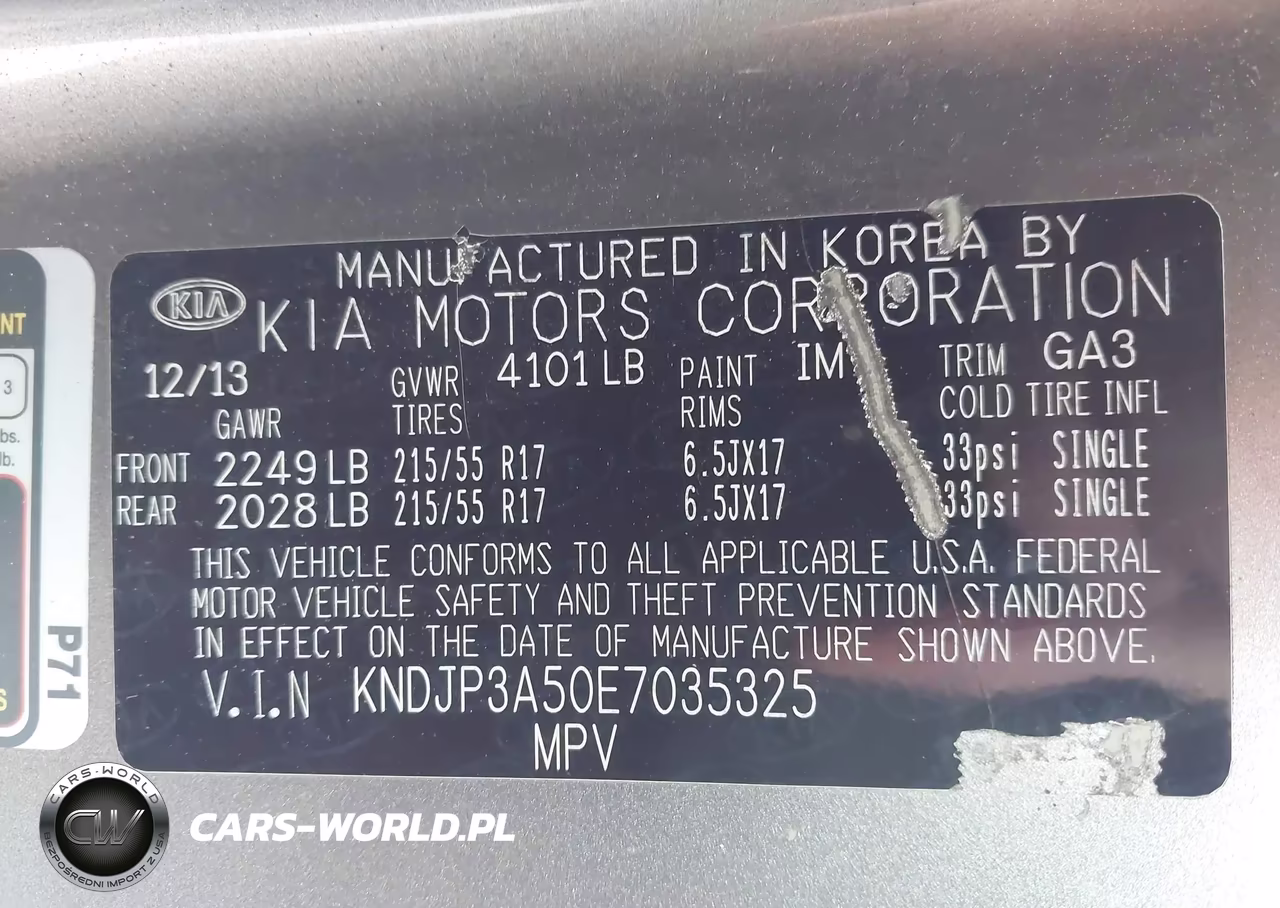 2014 Kia Soul + VIN:KNDJP3A50E7035325 - 9