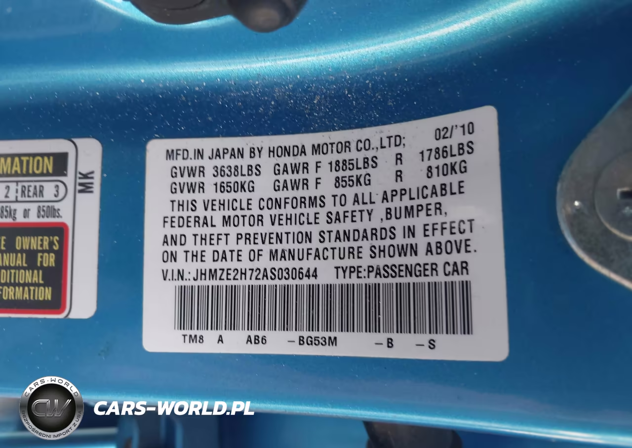2010 Honda Insight Ex VIN:JHMZE2H72AS030644 - 9