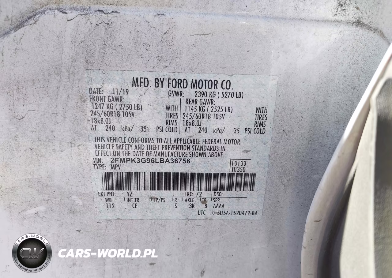 2020 Ford Edge Se VIN:2FMPK3G96LBA36756 - 9