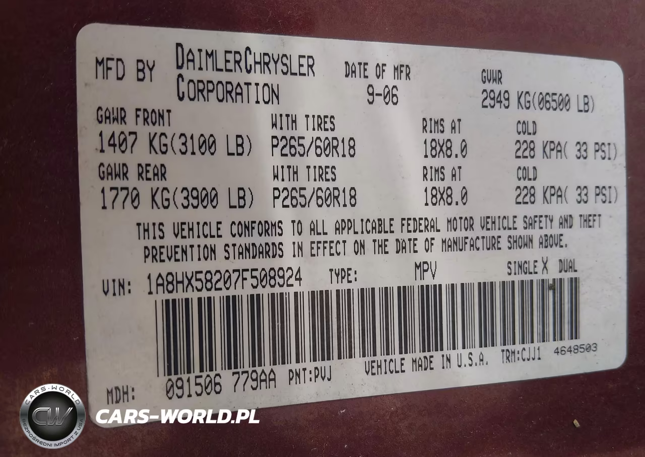 2007 Chrysler Aspen Limited VIN:1A8HX58207F508924 - 9