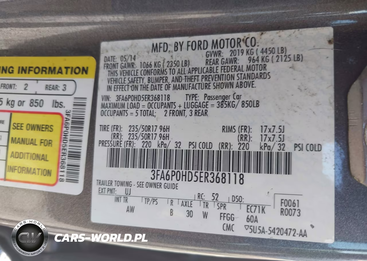 2014 Ford Fusion Se VIN:3FA6P0HD5ER368118 - 9