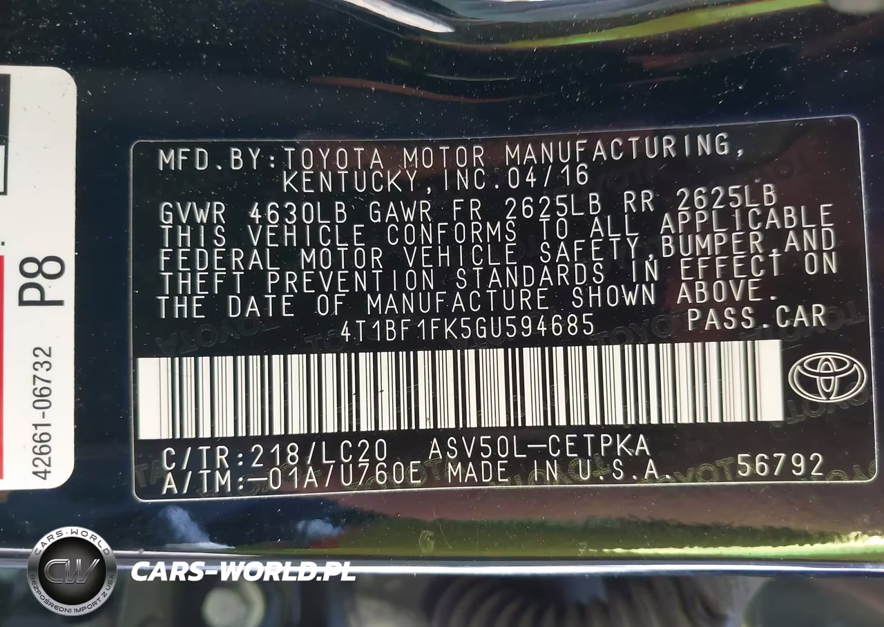2016 Toyota Camry Xse VIN:4T1BF1FK5GU594685 - 9
