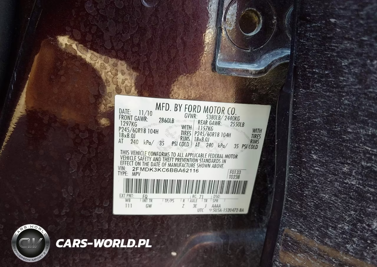 2011 Ford Edge Limited VIN:2FMDK3KC6BBA62116 - 9