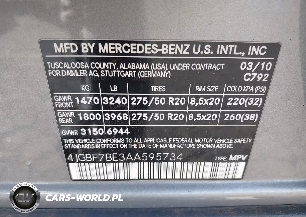 2010 Mercedes-Benz Gl 450 4Matic VIN:4JGBF7BE3AA595734 - 9