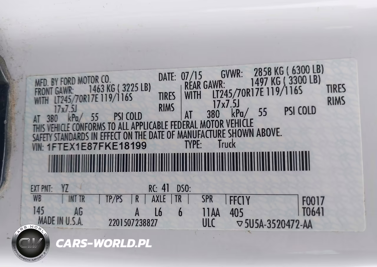 2015 Ford F-150 Xl VIN:1FTEX1E87FKE18199 - 9