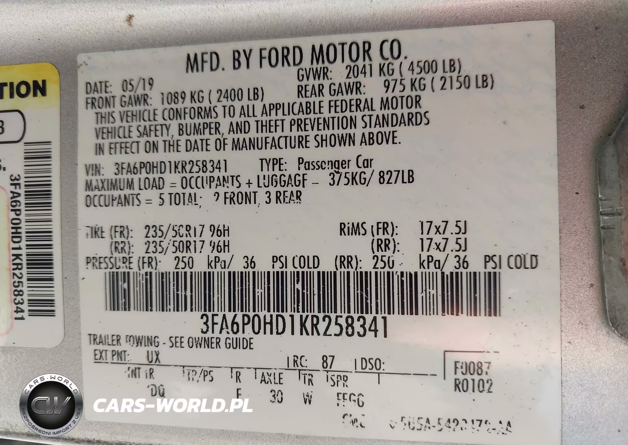2019 Ford Fusion Se VIN:3FA6P0HD1KR258341 - 9