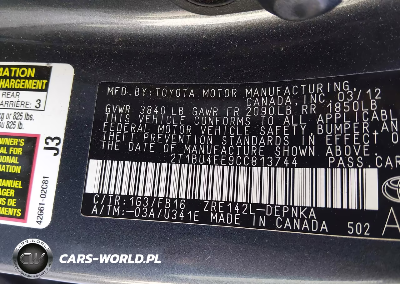 2012 Toyota Corolla Le VIN:2T1BU4EE9CC813744 - 9