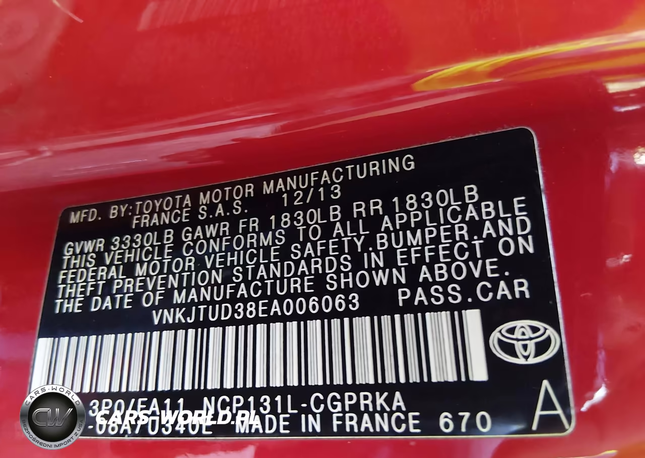 2014 Toyota Yaris L (Tmmf Plant) VIN:VNKJTUD38EA006063 - 9