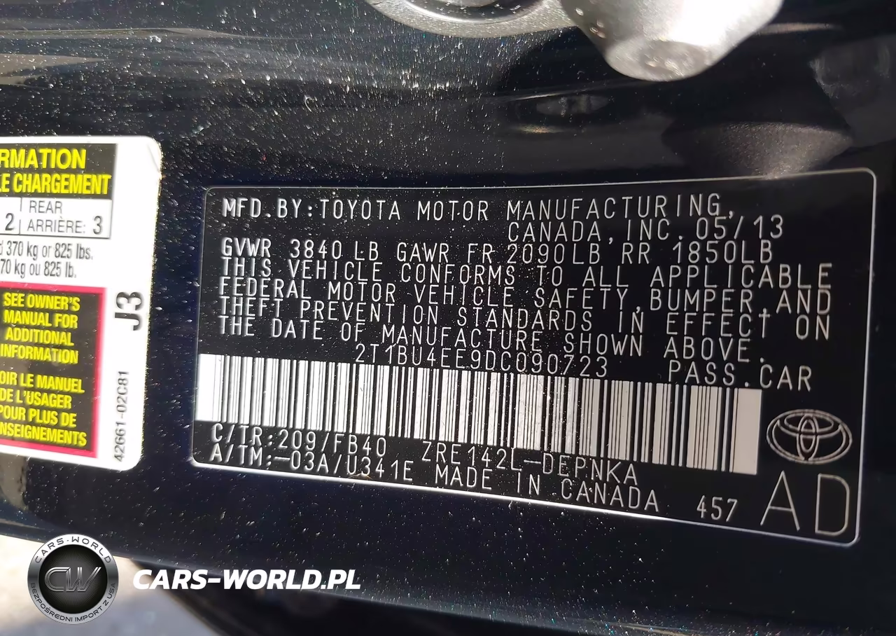 2013 Toyota Corolla Le VIN:2T1BU4EE9DC090723 - 9