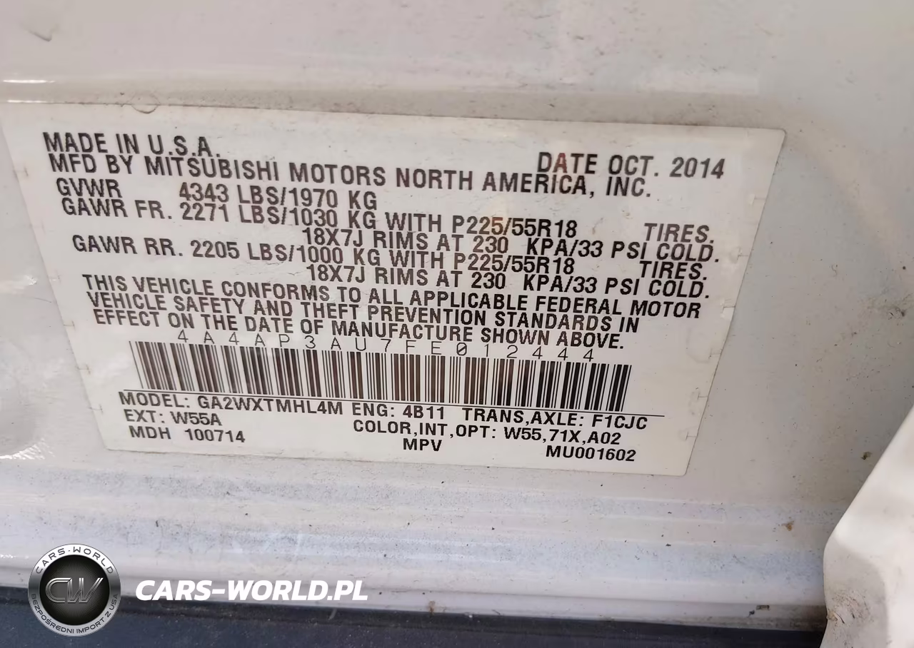 2015 Mitsubishi Outlander Sport Es VIN:4A4AP3AU7FE012444 - 9