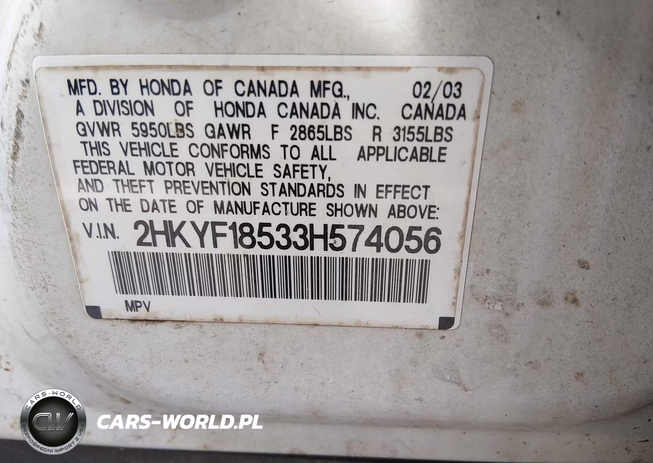 2003 Honda Pilot Ex-L VIN:2HKYF18533H574056 - 9