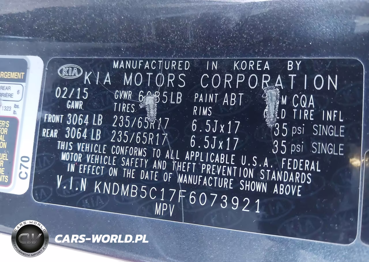 2015 Kia Sedona Lx VIN:KNDMB5C17F6073921 - 9