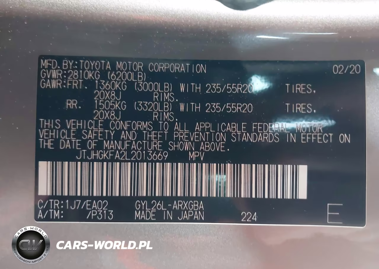 2020 Lexus Rx 450Hl VIN:JTJHGKFA2L2013669 - 9