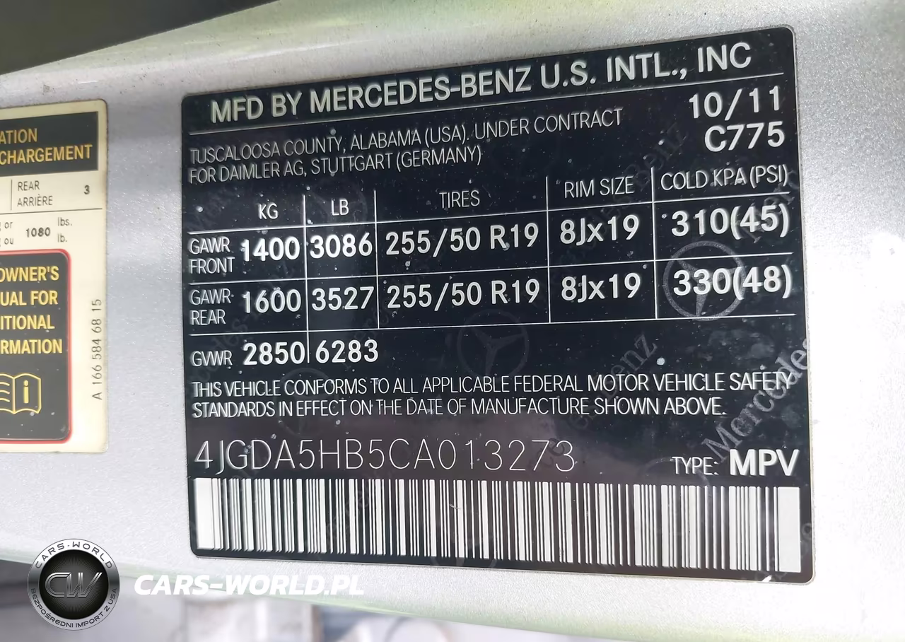 2012 Mercedes-Benz Ml 350 4Matic VIN:4JGDA5HB5CA013273 - 9