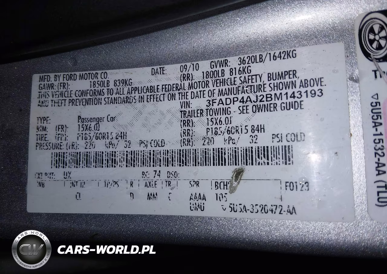 2011 Ford Fiesta S VIN:3FADP4AJ2BM143193 - 9