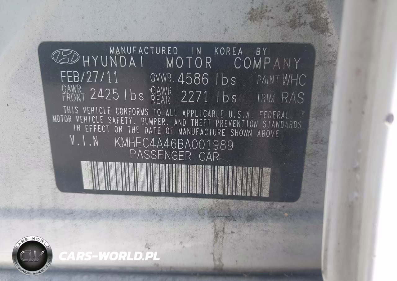 2011 Hyundai Sonata Hybrid VIN:KMHEC4A46BA001989 - 9