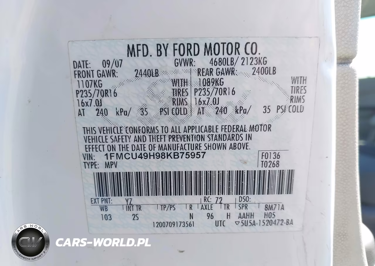 2008 Ford Escape Hybrid VIN:1FMCU49H98KB75957 - 9