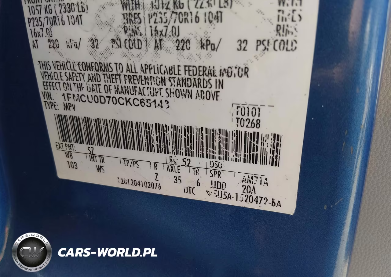 2012 Ford Escape Xlt VIN:1FMCU0D70CKC65143 - 9