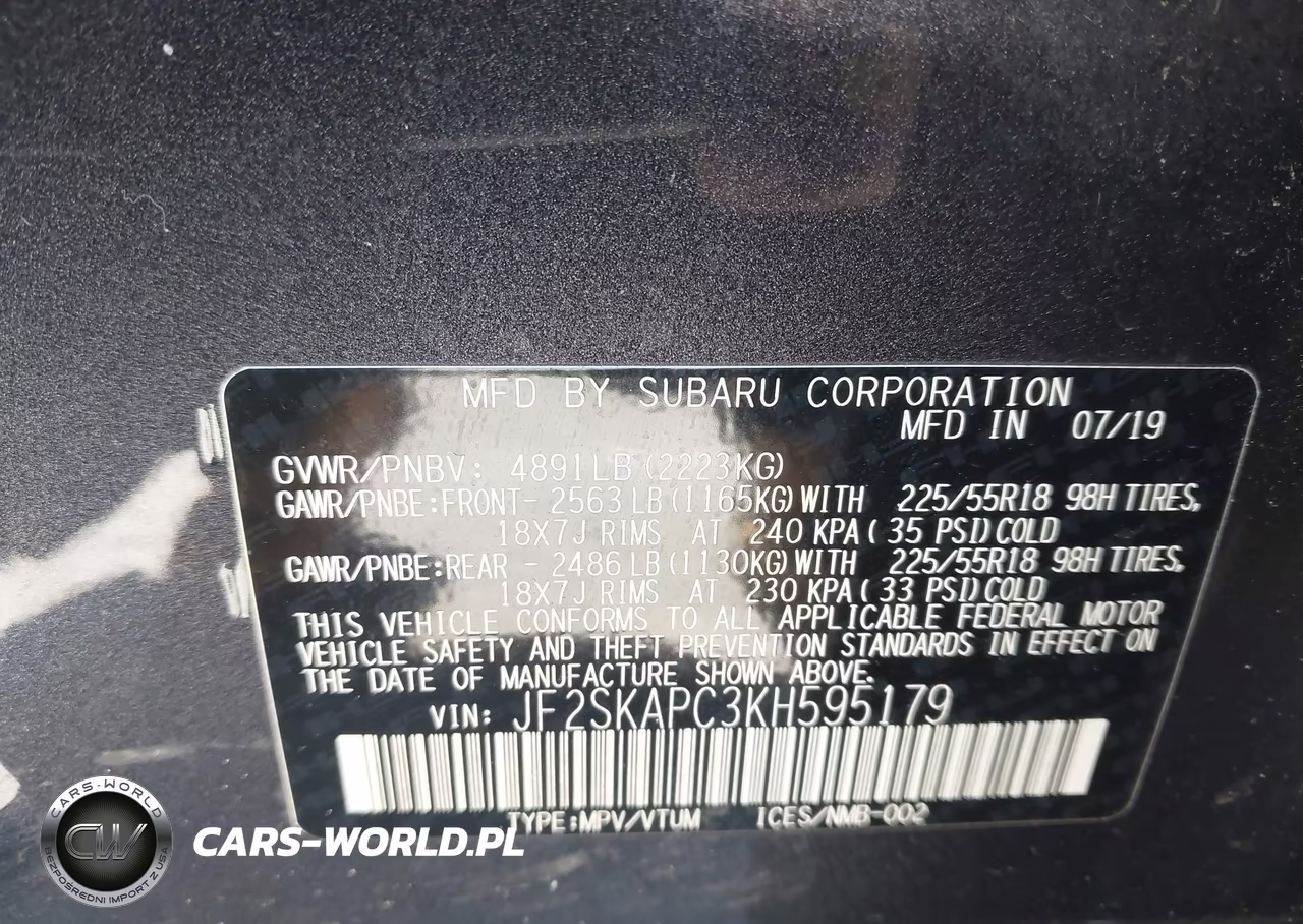 2019 Subaru Forester Sport VIN:JF2SKAPC3KH595179 - 9